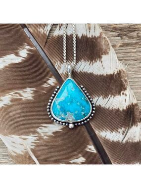 Whitewater Turquoise Teardrop Pendant Necklace